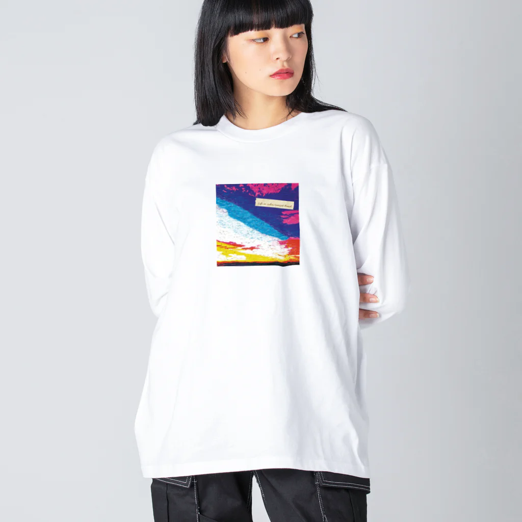 SPLAPiのLife in color/sunset beach ビッグシルエットロングスリーブTシャツ