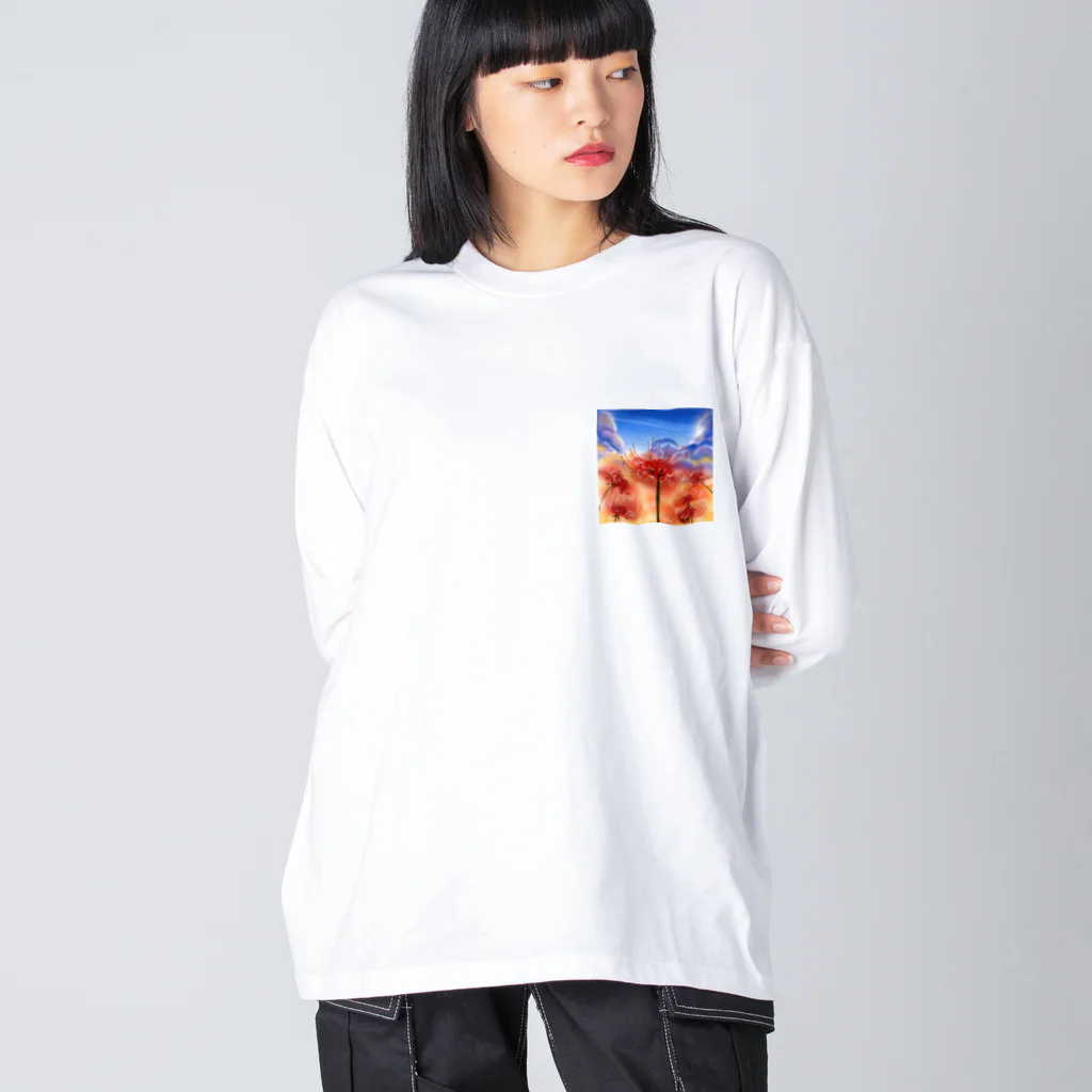 ぎんじ〆の彼岸花 ビッグシルエットロングスリーブTシャツ