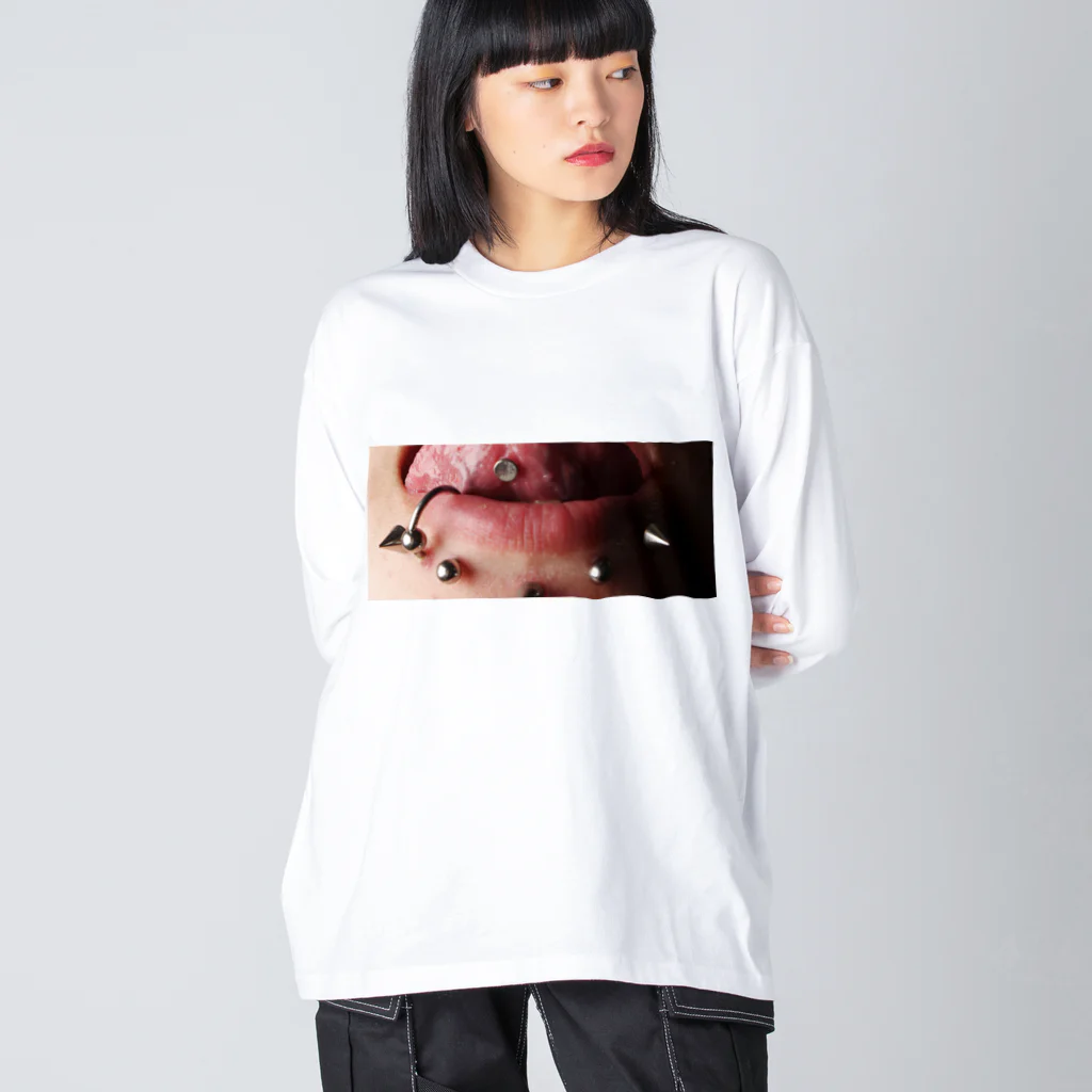 namiMoのピアス　口 Big Long Sleeve T-Shirt