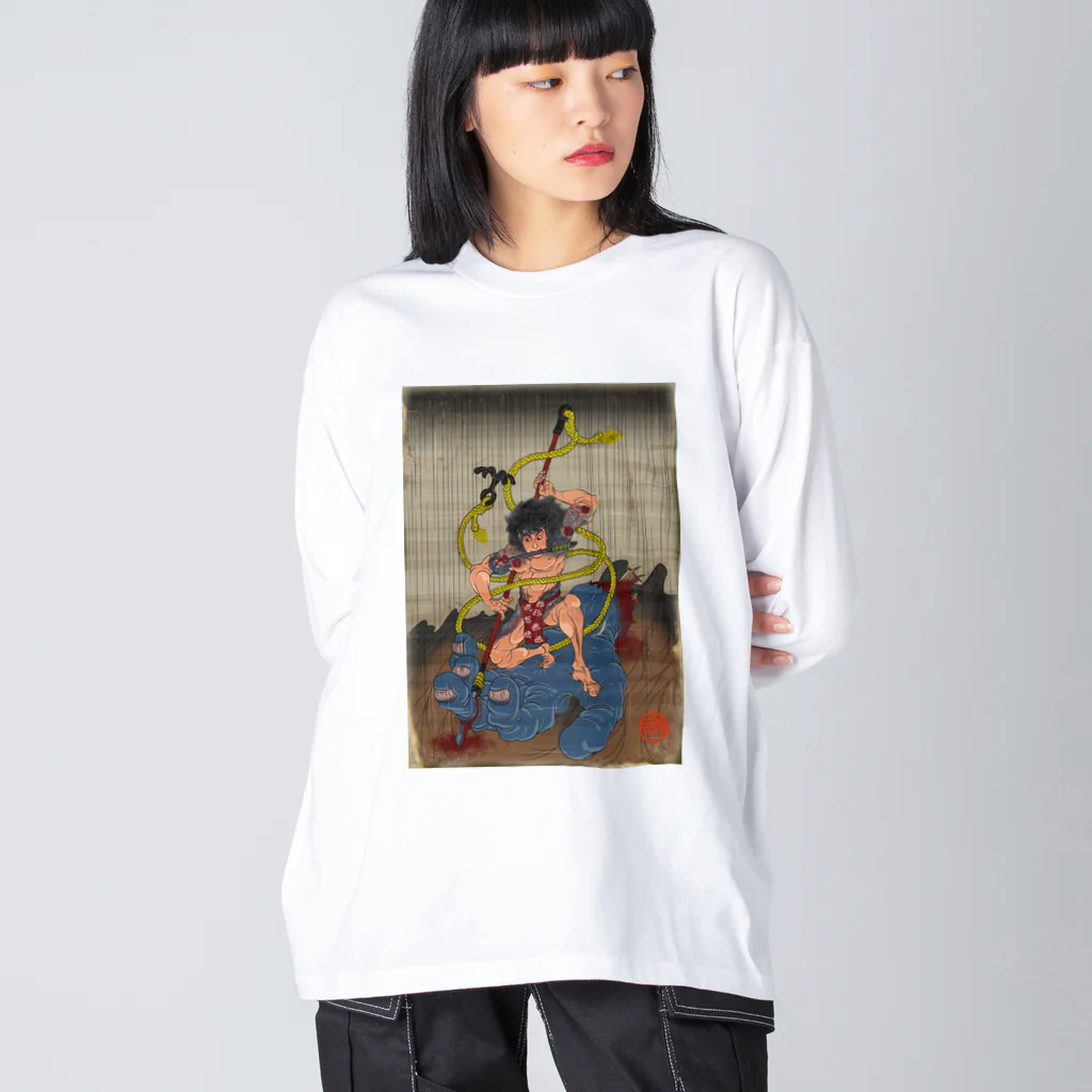 nidan-illustrationの"武者絵" 3-#1 ビッグシルエットロングスリーブTシャツ