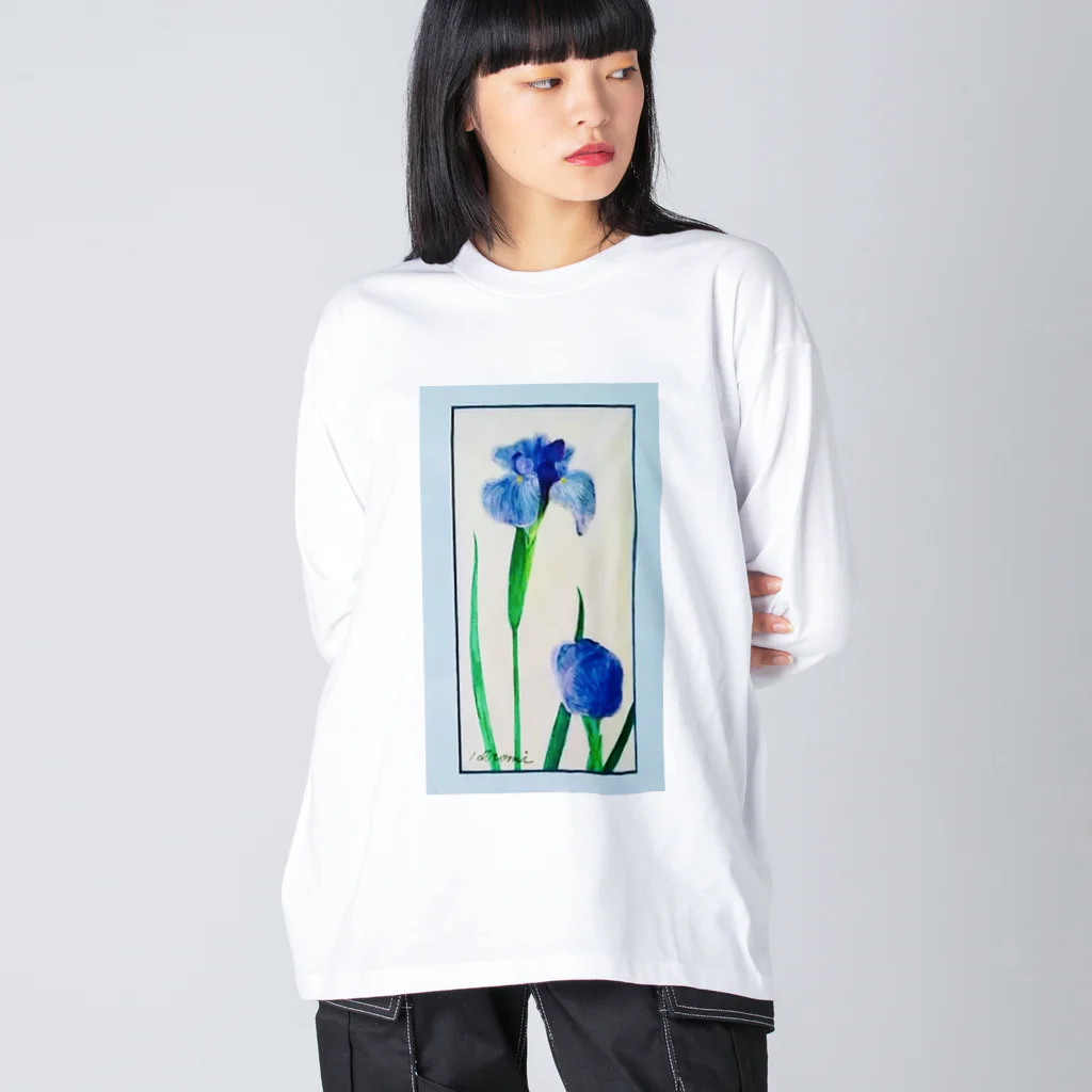 アトリエひろの花菖蒲 ビッグシルエットロングスリーブTシャツ