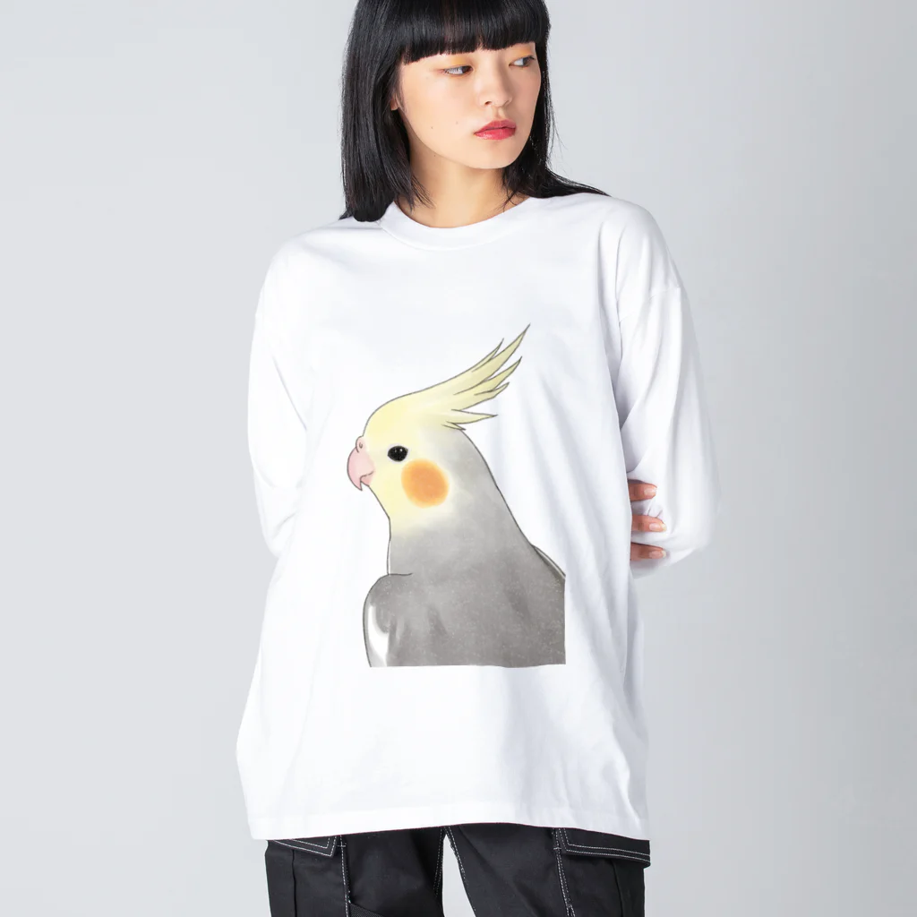 まめるりはことりの見つめるオカメインコちゃん【まめるりはことり】 Big Long Sleeve T-Shirt