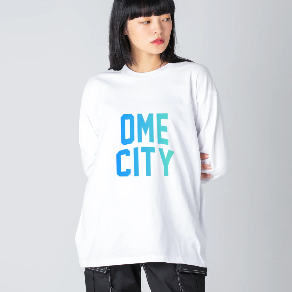 JIMOTOE Wear Local Japanの青梅市 OME CITY ロゴブルー Big Long Sleeve T-Shirt