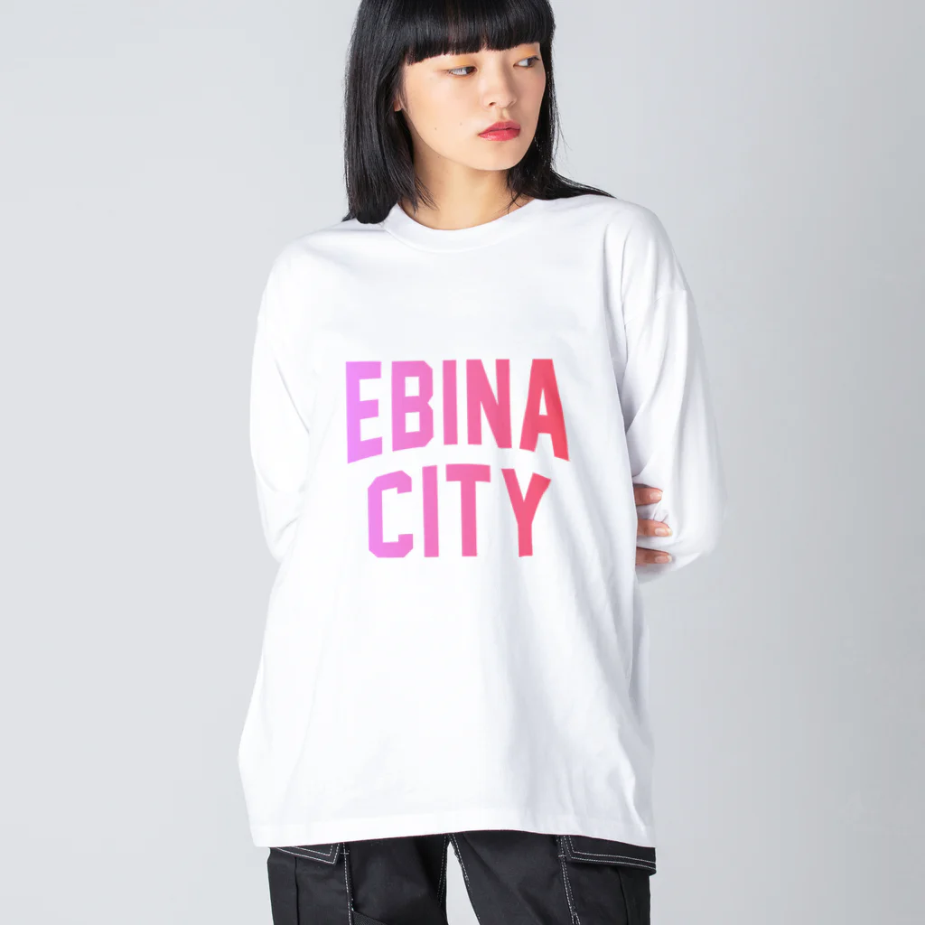 JIMOTOE Wear Local Japanの海老名市 EBINA CITY ロゴピンク Big Long Sleeve T-Shirt