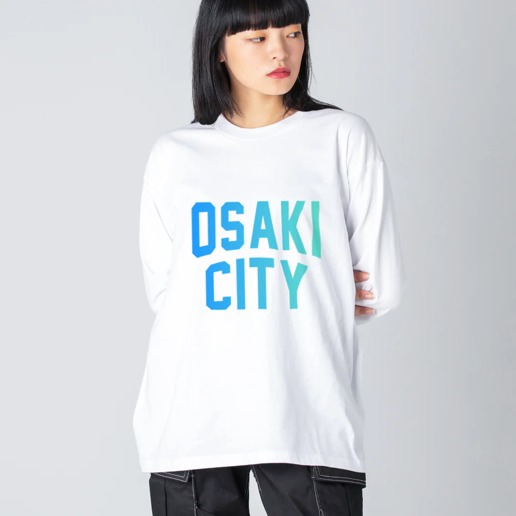 JIMOTO Wear Local Japanの大崎市 OSAKI CITY　ロゴブルー ビッグシルエットロングスリーブTシャツ