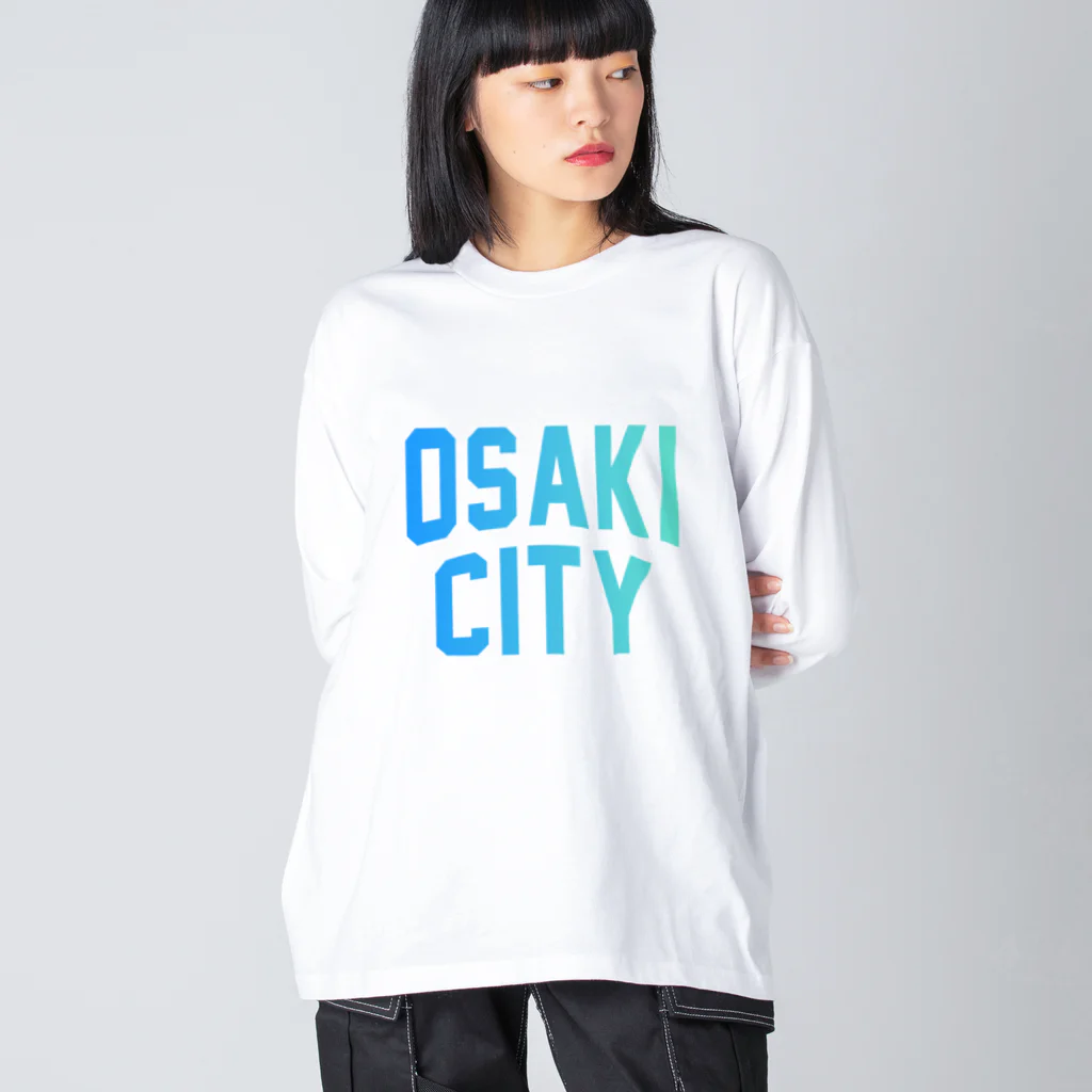 JIMOTO Wear Local Japanの大崎市 OSAKI CITY　ロゴブルー Big Long Sleeve T-Shirt