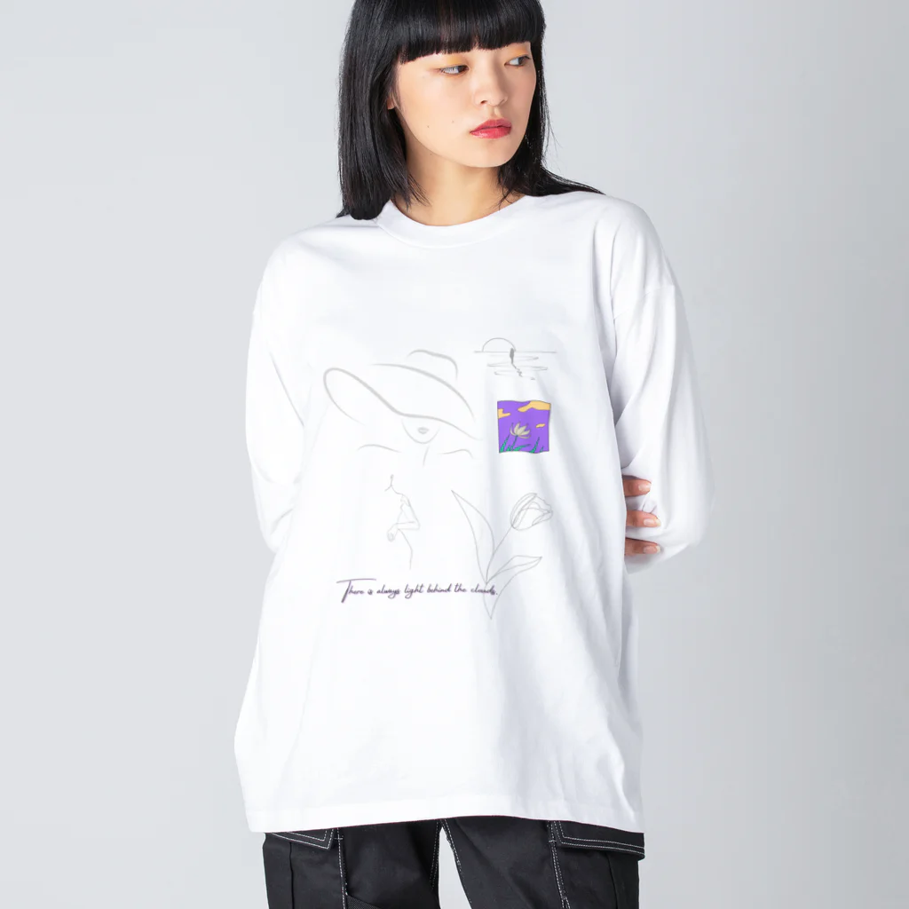 𝙈𝙊𝙈𝙊'𝙨 𝙎𝙝𝙤𝙥のThere is always light behind the clouds. Big Long Sleeve T-Shirt