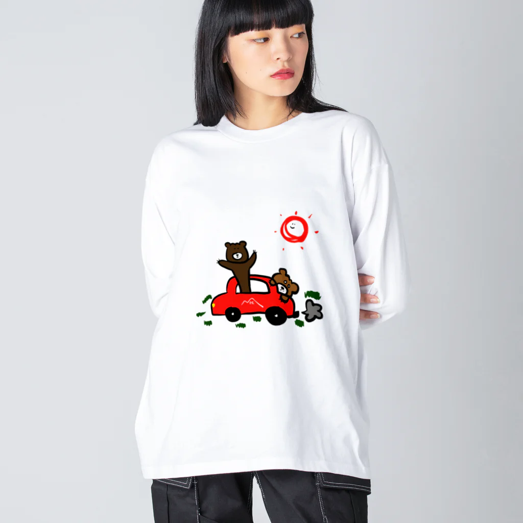 &POEMのクマ、運転始めました ビッグシルエットロングスリーブTシャツ