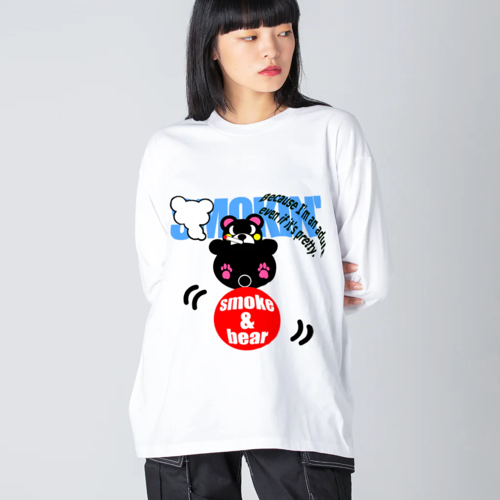 オリジナルデザインTシャツ　SMOKIN'のゆらゆらモクモックマA ビッグシルエットロングスリーブTシャツ