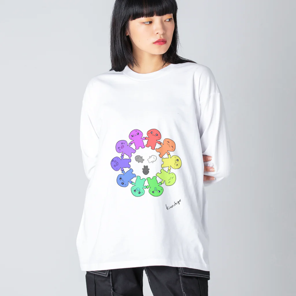 ねこミミ　nekomimiのぺんぺんくん、大集合！ Big Long Sleeve T-Shirt