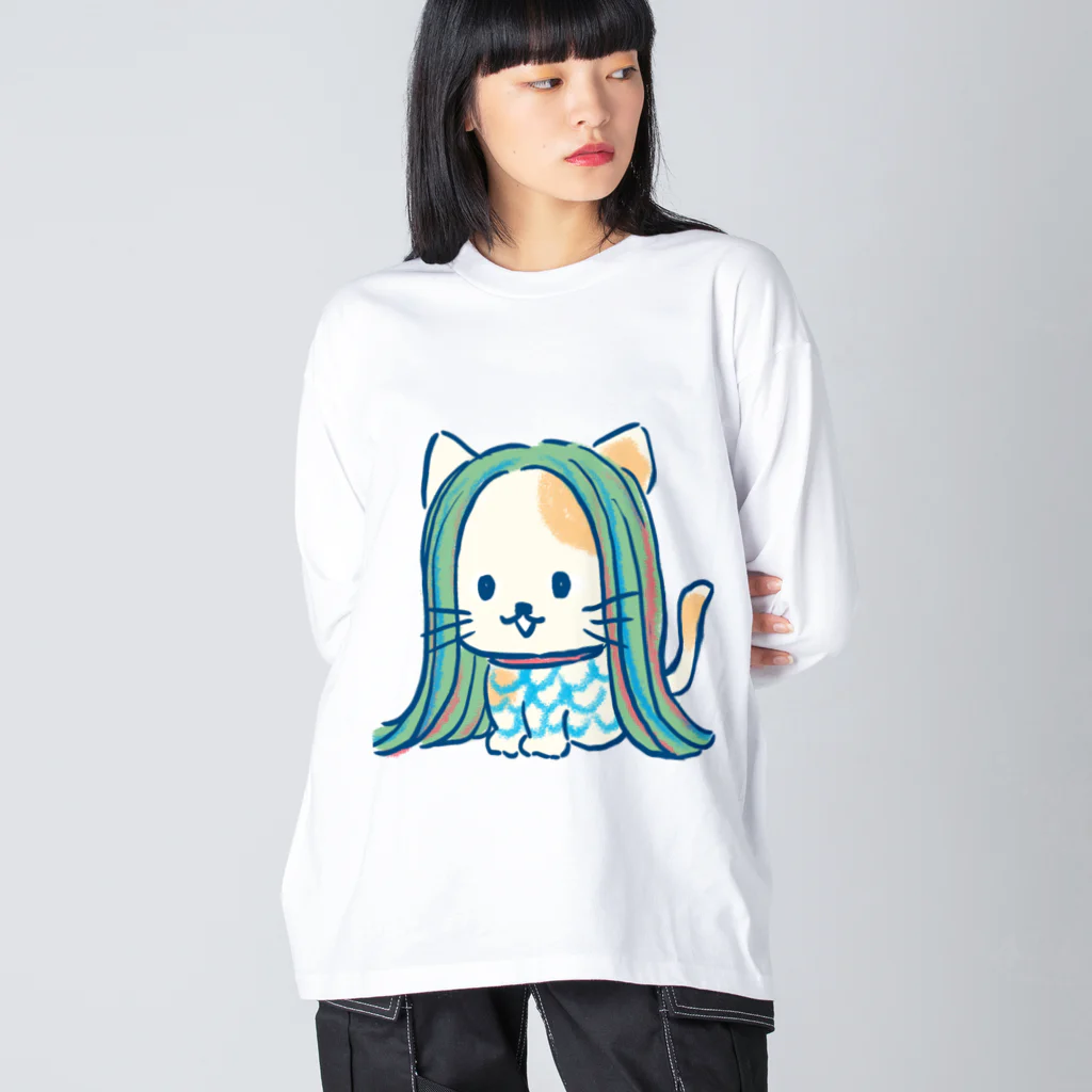 ファンシーショップゆきのふのあまびえにゃんこ ビッグシルエットロングスリーブTシャツ