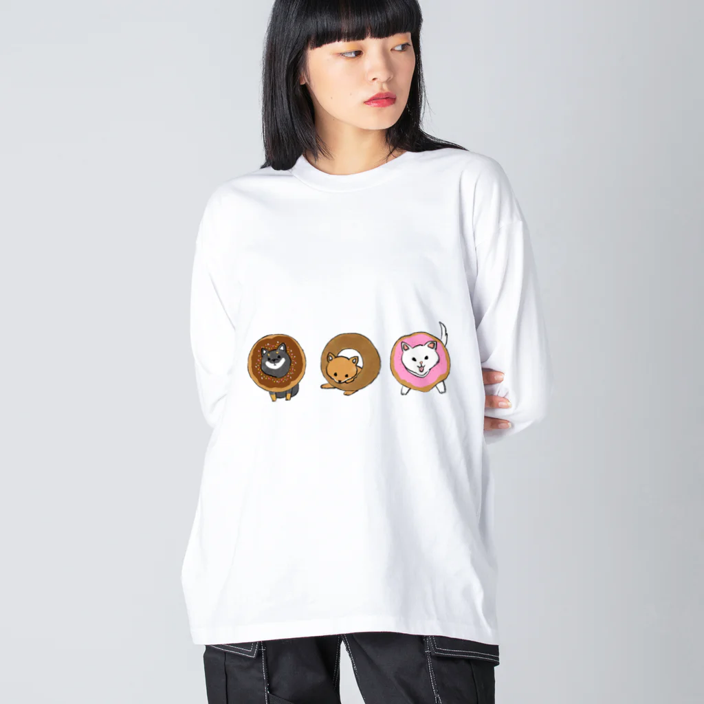 ともえのえ - 柴犬とか動物色々のShiba Donut Big Long Sleeve T-Shirt