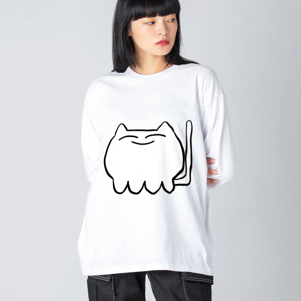 ほほえみ大臣のほほえみねこ ビッグシルエットロングスリーブTシャツ