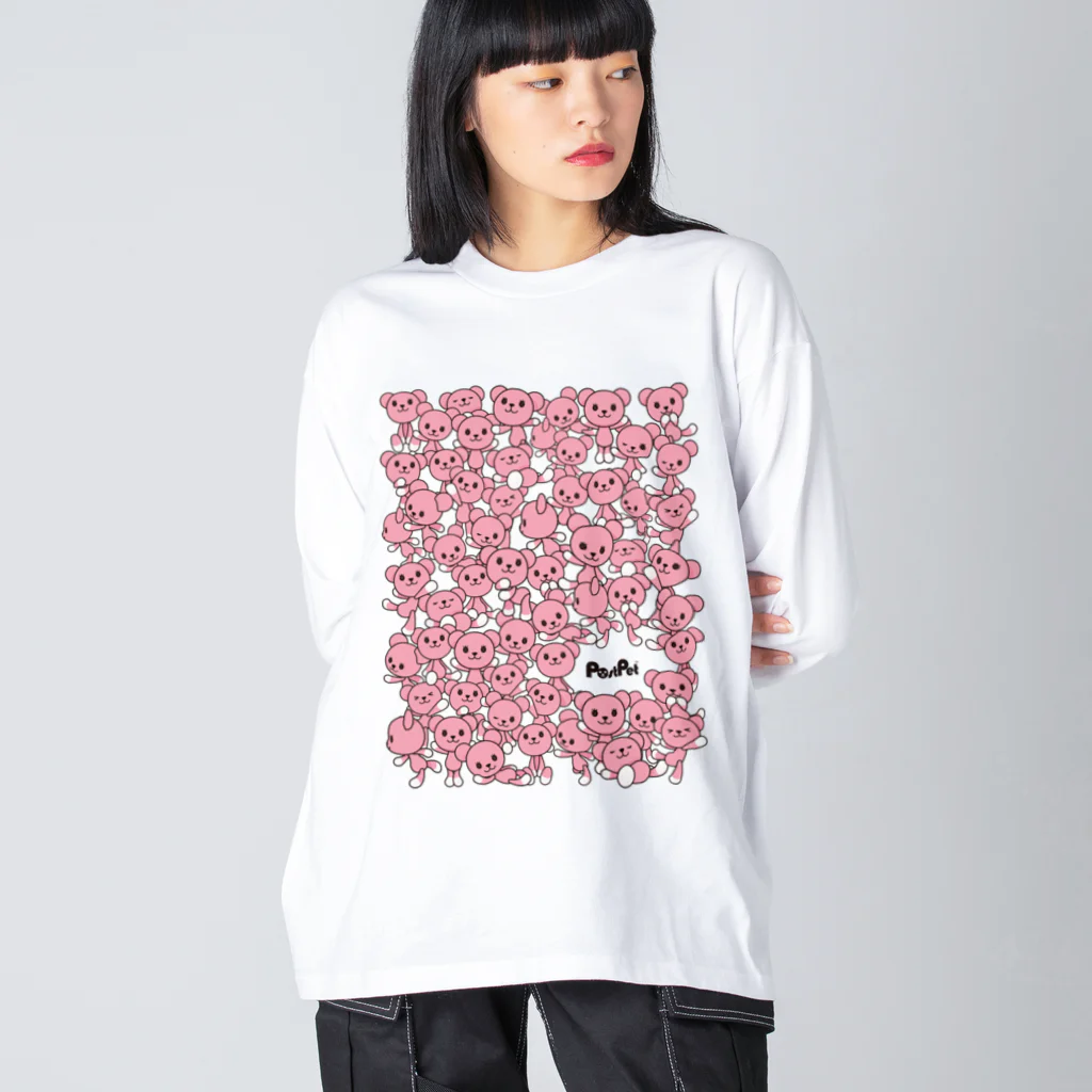 PostPet Official Shopのモモだらけ Big Long Sleeve T-Shirt