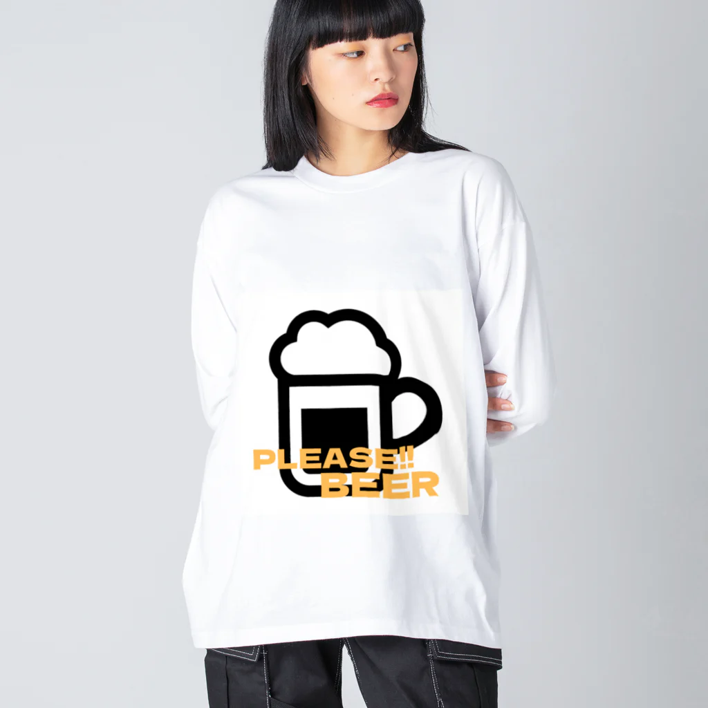 NaoのPleaseシリーズ「BEER」 Big Long Sleeve T-Shirt