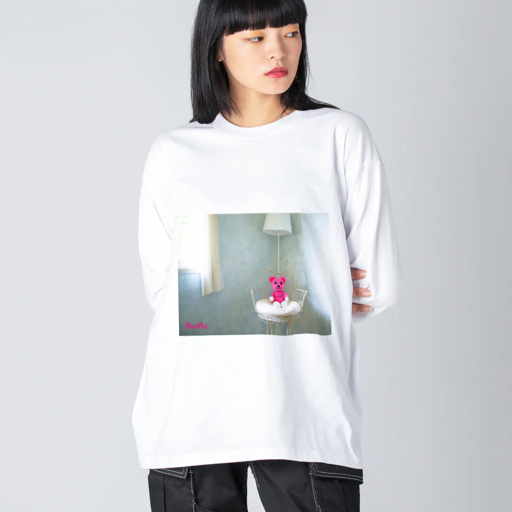 PostPet Official Shopのミニモモ Big Long Sleeve T-Shirt