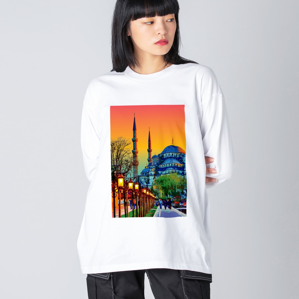 GALLERY misutawoのトルコ 夕暮れのスルタンアフメト・モスク Big Long Sleeve T-Shirt