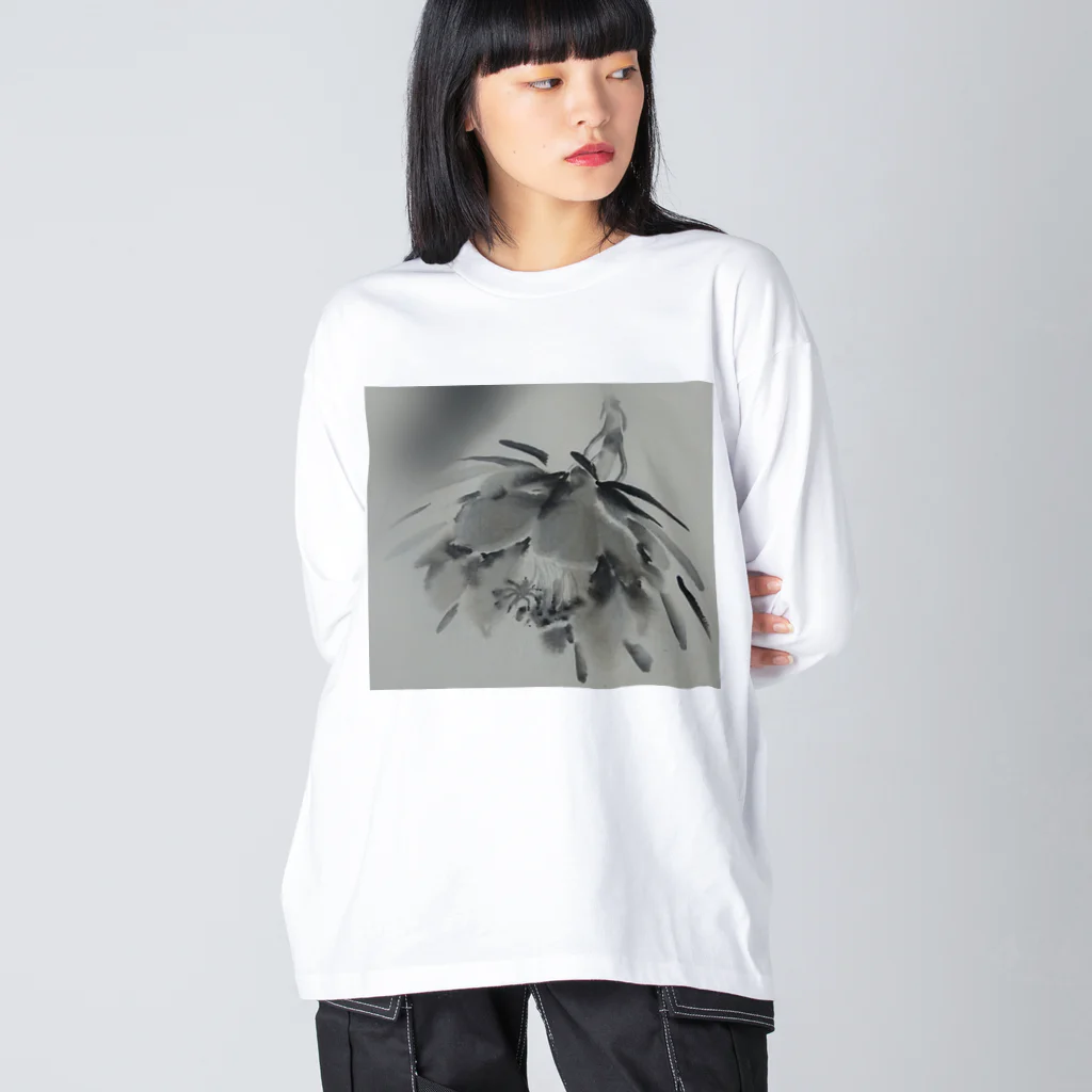 水墨絵師 松木墨善の墨・月下美人 Big Long Sleeve T-Shirt