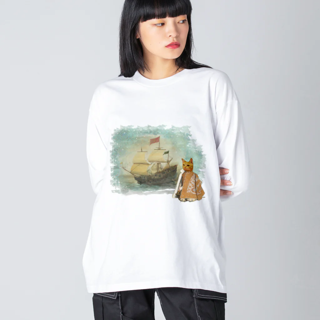 海賊猫 cocoの『うちのコ・シリーズ「ねこの王国」』 ビッグシルエットロングスリーブTシャツ