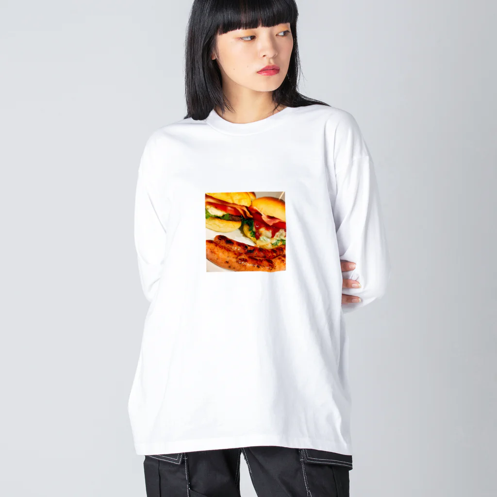 1569のハンバーガー＆ソーセージ ビッグシルエットロングスリーブTシャツ