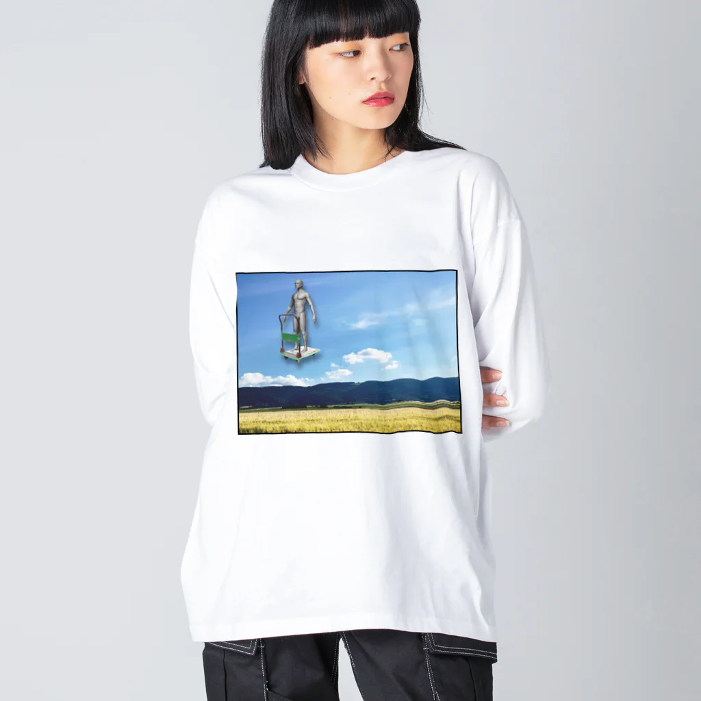 皮脂分泌の部屋(おもしろ/奇抜/個性的)の浮遊男 Big Long Sleeve T-Shirt