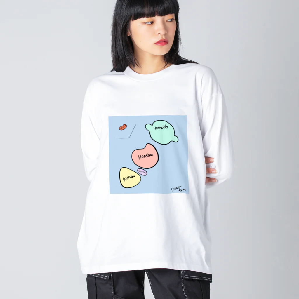 SHIHO NO WAのにほんちず ビッグシルエットロングスリーブTシャツ