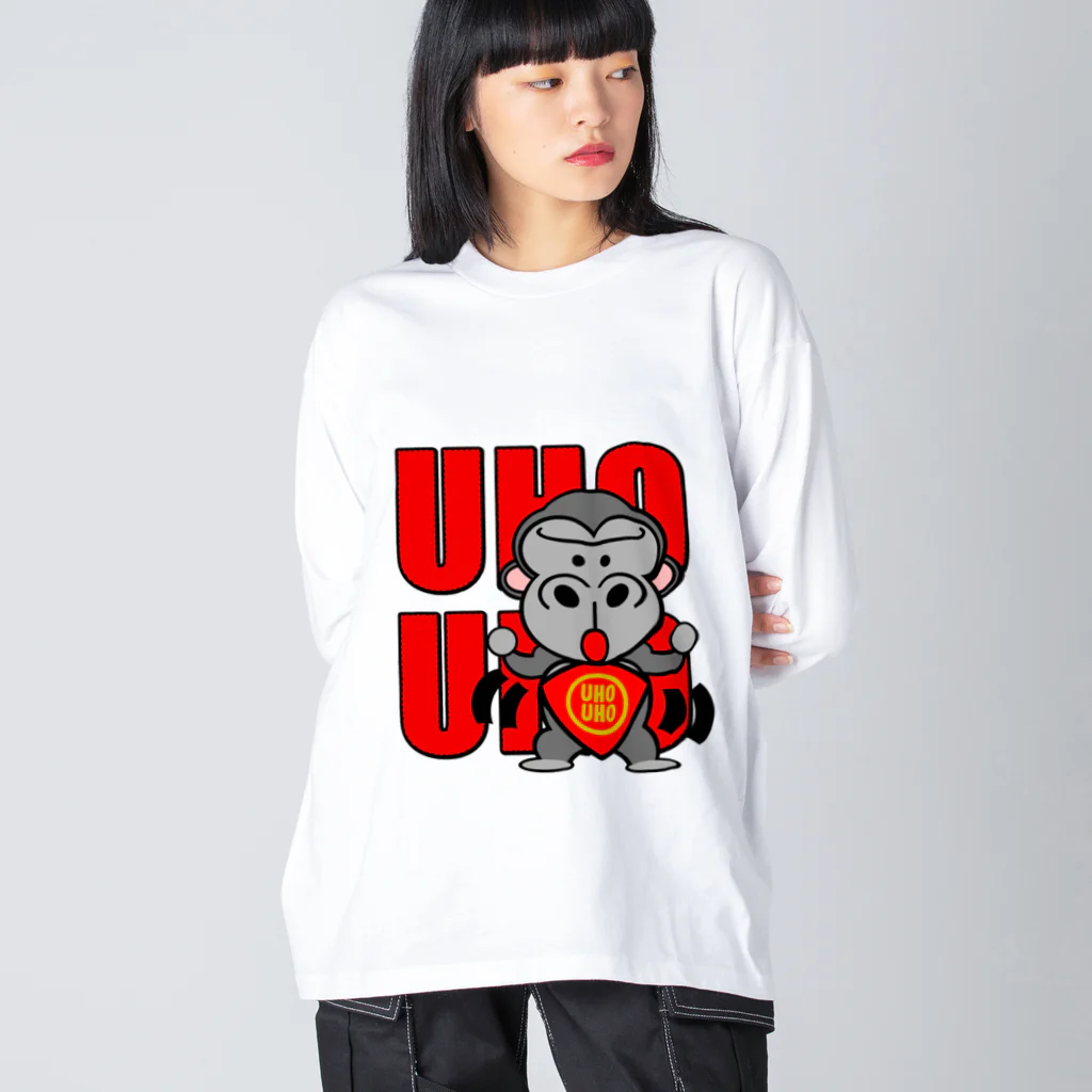 オリジナルデザインTシャツ　SMOKIN'のUHOUHOゴリッキー(腹かけバージョン) ビッグシルエットロングスリーブTシャツ