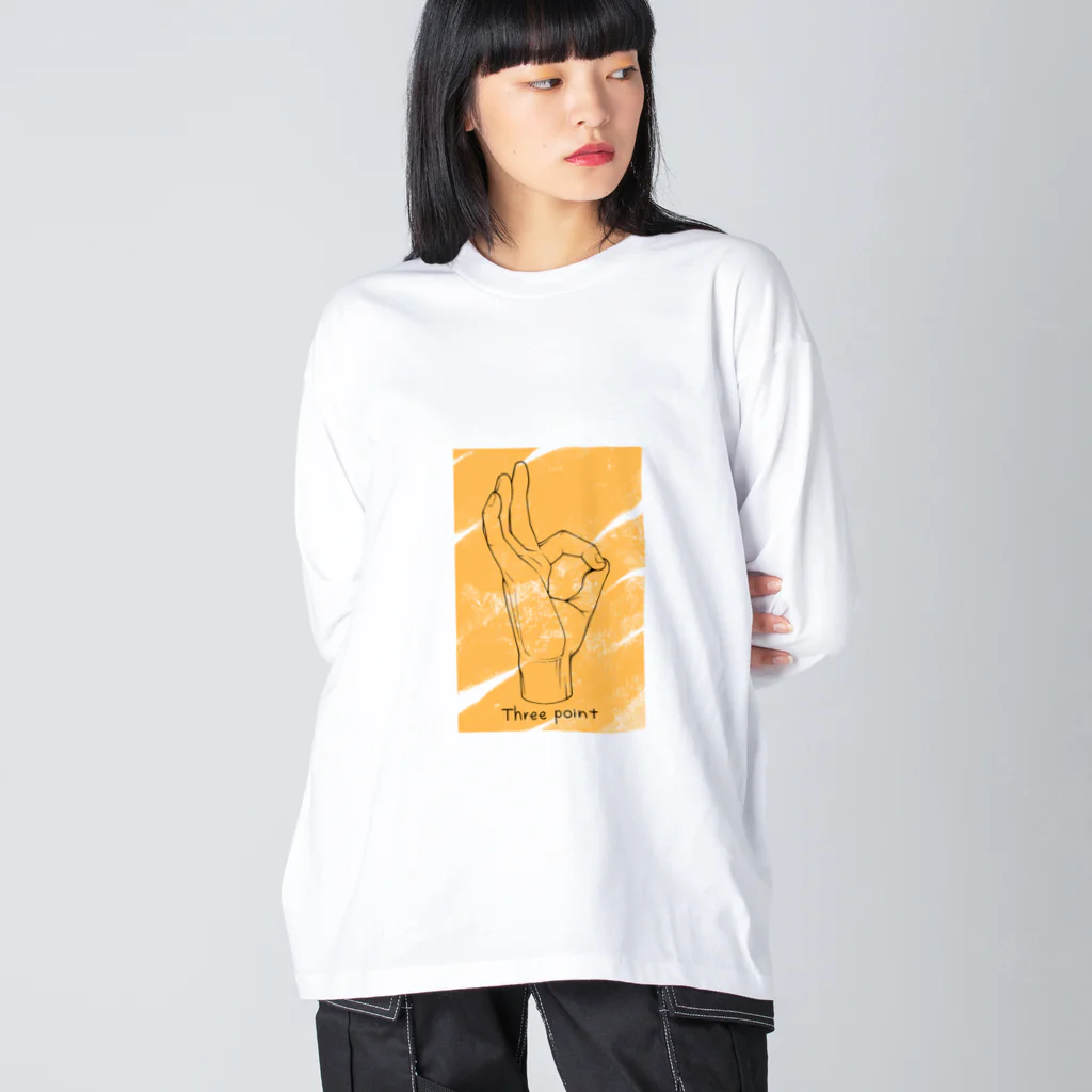 RIOのThree point yellow ビッグシルエットロングスリーブTシャツ