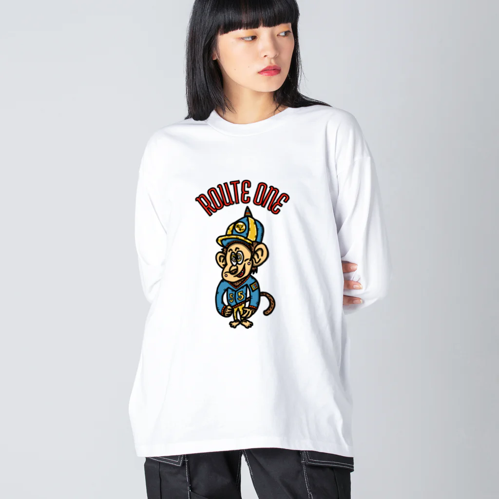 oekaki/ROUTE ONEのザ・フラットモンキー★ジャメインくん Big Long Sleeve T-Shirt