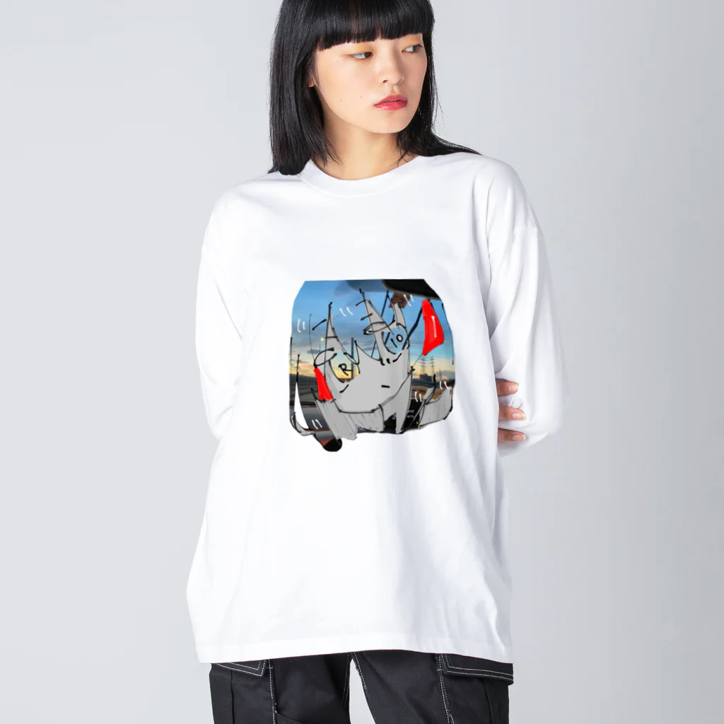 R10の売店の朝焼け空とR10ちゃん Big Long Sleeve T-Shirt