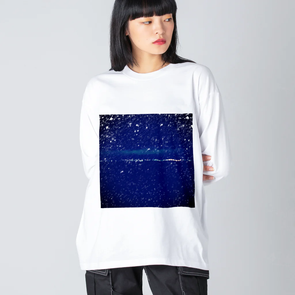 おゆつかりんごの遠くの夜景 ビッグシルエットロングスリーブTシャツ