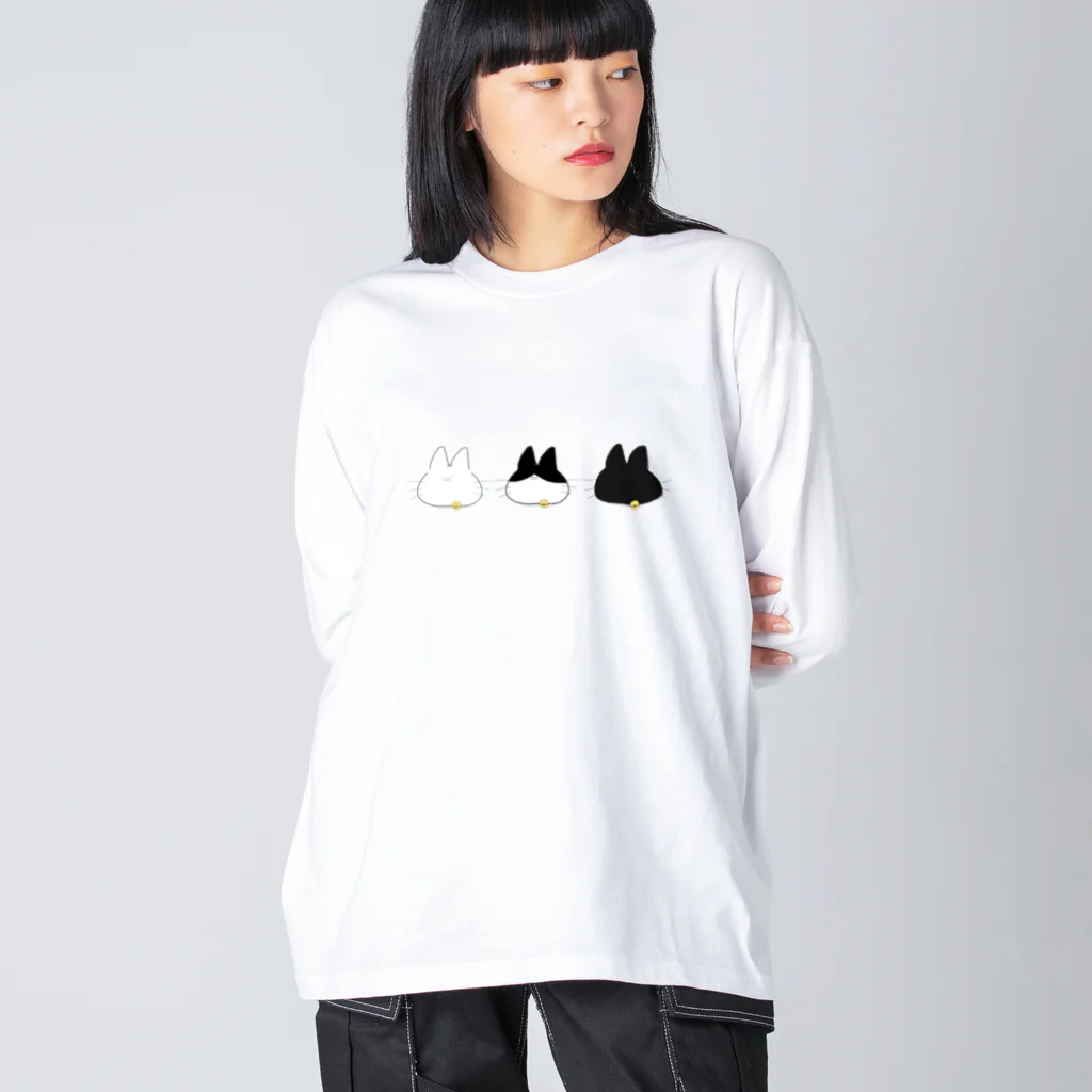 もぐさんのおみせのしろ・はちわれ・くろ Big Long Sleeve T-Shirt