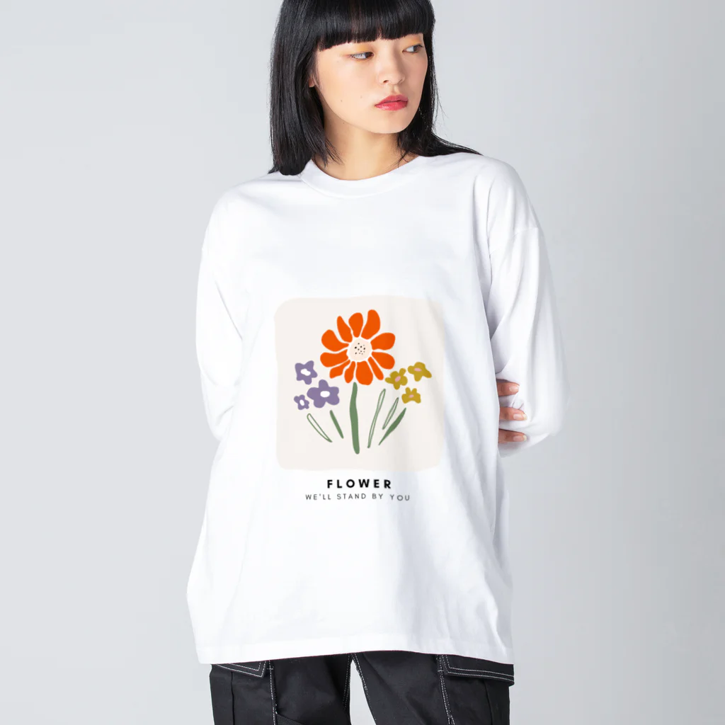 by.lettersの3つのお花 ビッグシルエットロングスリーブTシャツ