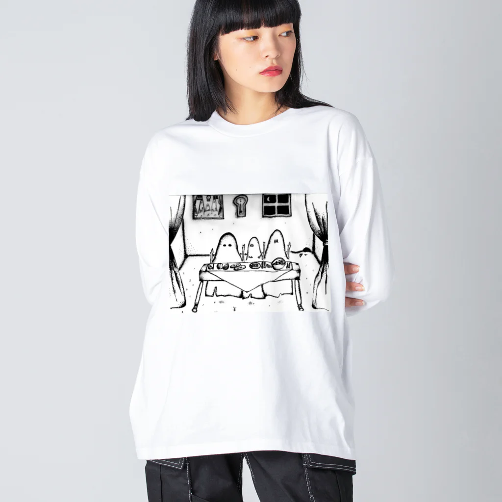 やめてステファニーのghost  ビッグシルエットロングスリーブTシャツ