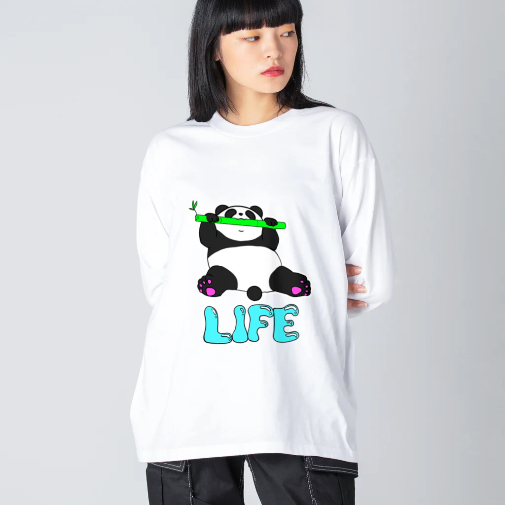 しろうのパンダ ビッグシルエットロングスリーブTシャツ