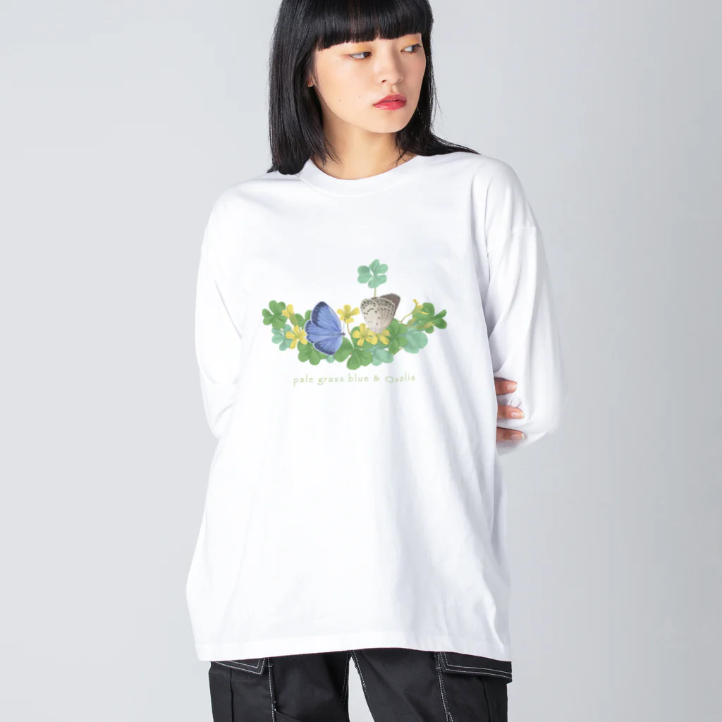 kitaooji shop SUZURI店のヤマトシジミとカタバミ Big Long Sleeve T-Shirt