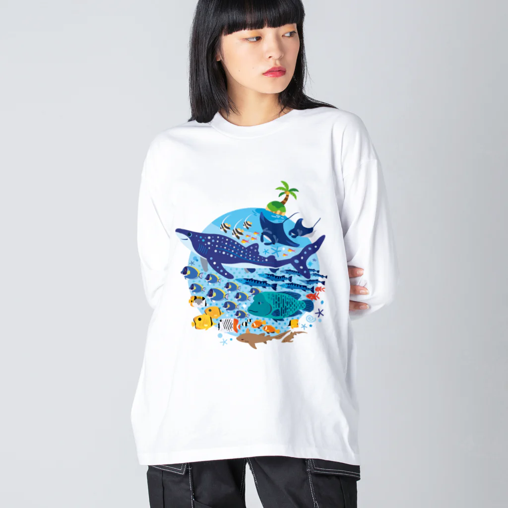 みなとまち層の暖かい海の魚たち ビッグシルエットロングスリーブTシャツ