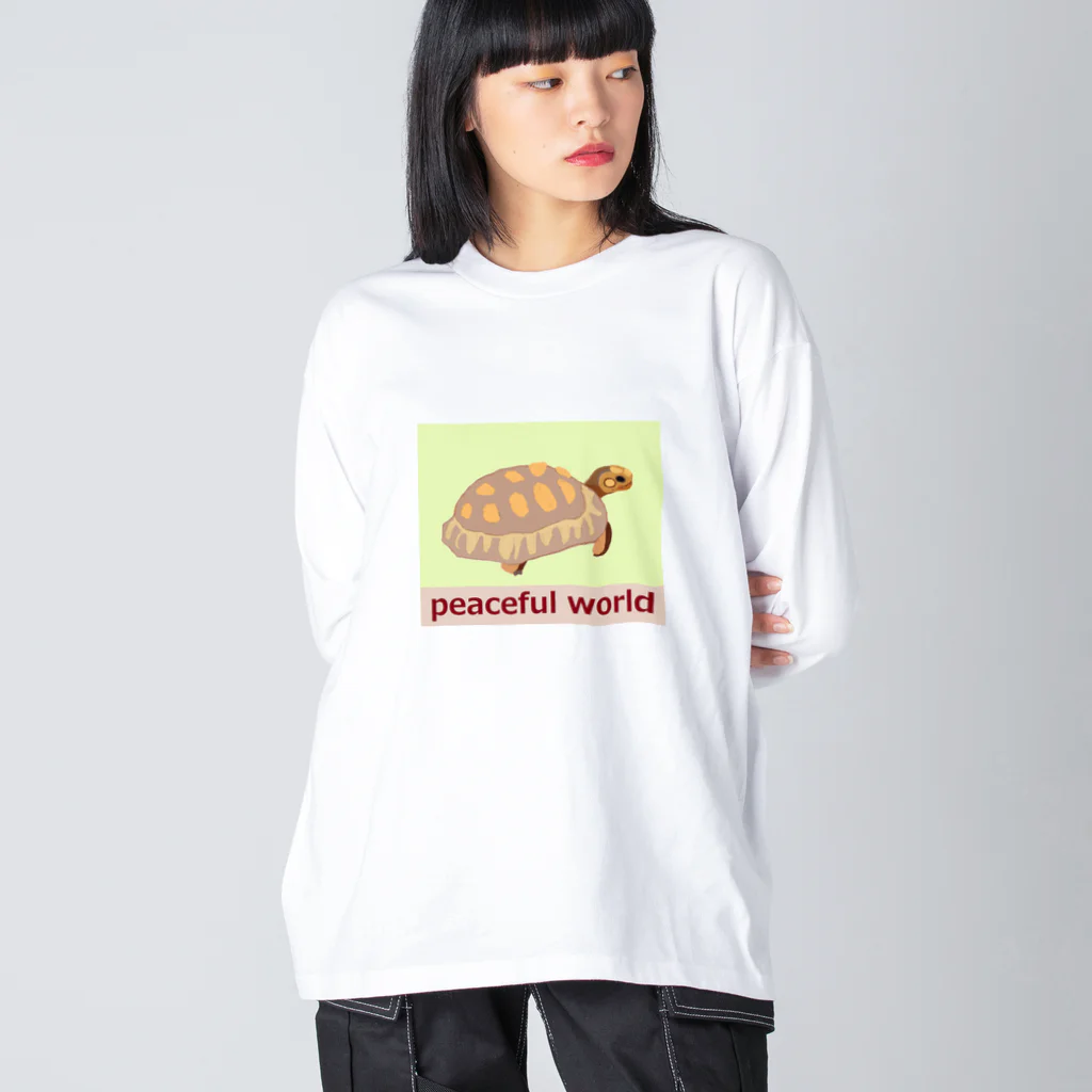 ホームタウンスター　Hometown Star のカメの赤ちゃん（グリーン）　Baby Tortoise (green) Big Long Sleeve T-Shirt