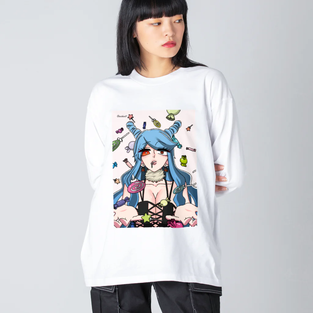 夜想明【LINEスタンプ・BOOTH販売中】のアクシスベストディアボロス Big Long Sleeve T-Shirt