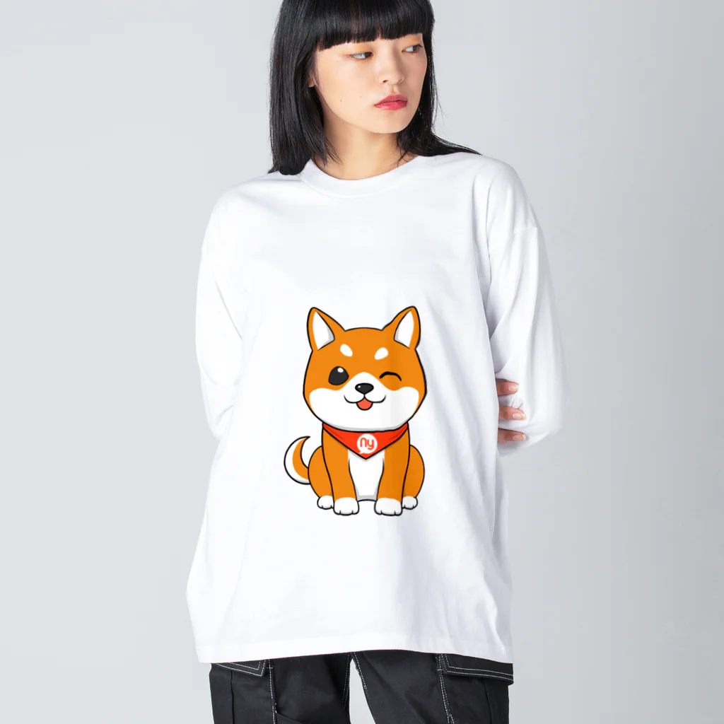 NihongoYouの柴犬ウィンク ビッグシルエットロングスリーブTシャツ