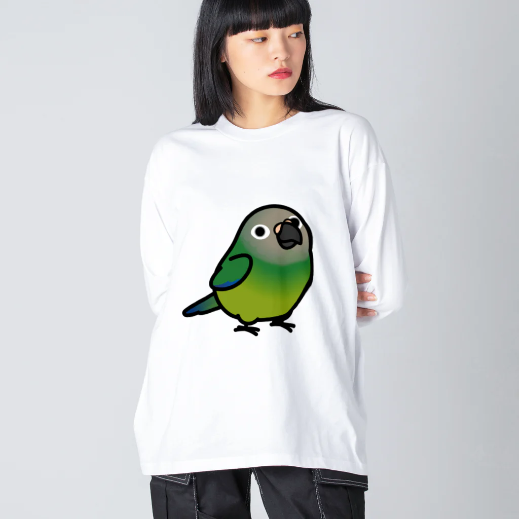 Cody the LovebirdのChubby Bird シモフリインコ Big Long Sleeve T-Shirt