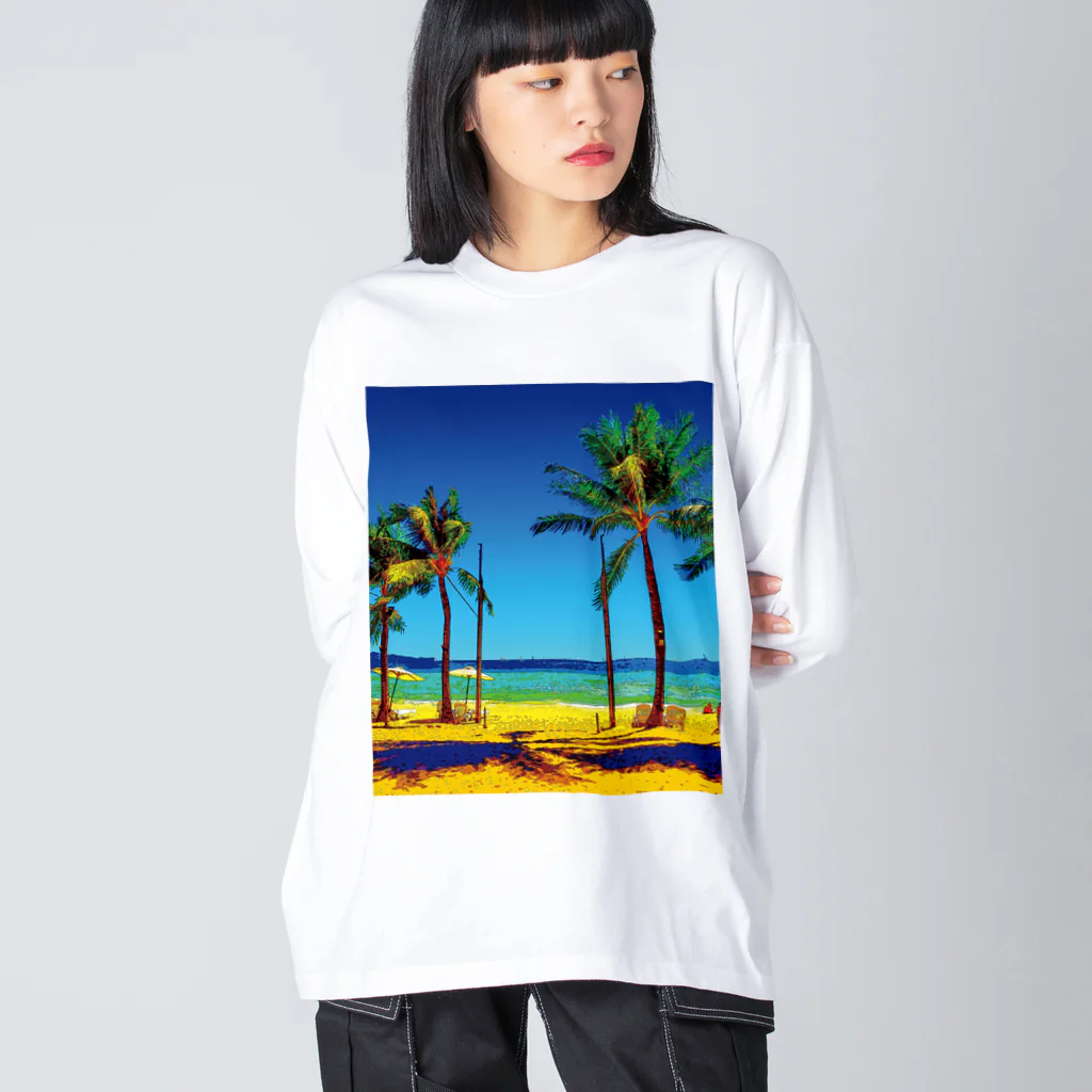 GALLERY misutawoのフィリピン ボラカイ島のビーチ Big Long Sleeve T-Shirt