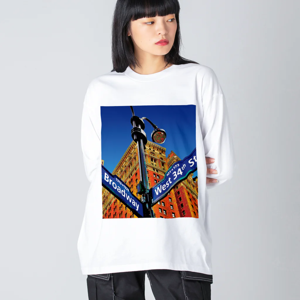 GALLERY misutawoのニューヨーク34thストリート Big Long Sleeve T-Shirt