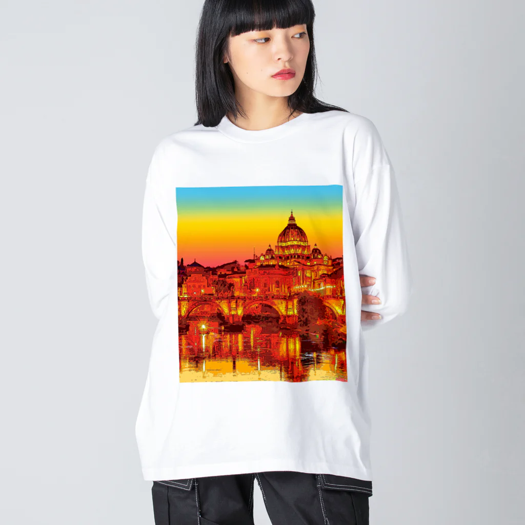 GALLERY misutawoのイタリア ローマの夕暮れ ビッグシルエットロングスリーブTシャツ