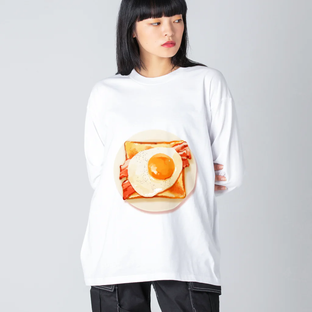 五重 紫兎花のベーコンエッグトースト Big Long Sleeve T-Shirt