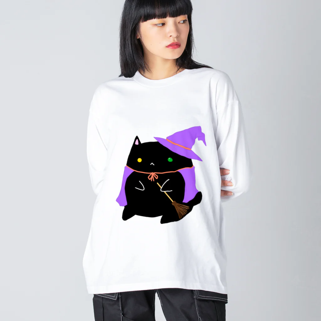 くろねこClochetteの魔女くろねこ Big Long Sleeve T-Shirt