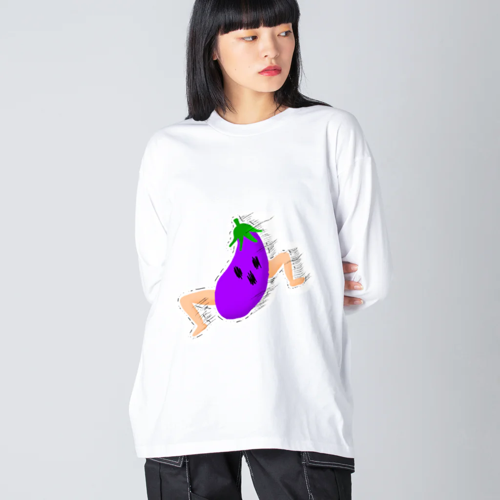 こなぐすり。の走る🍆くん ビッグシルエットロングスリーブTシャツ