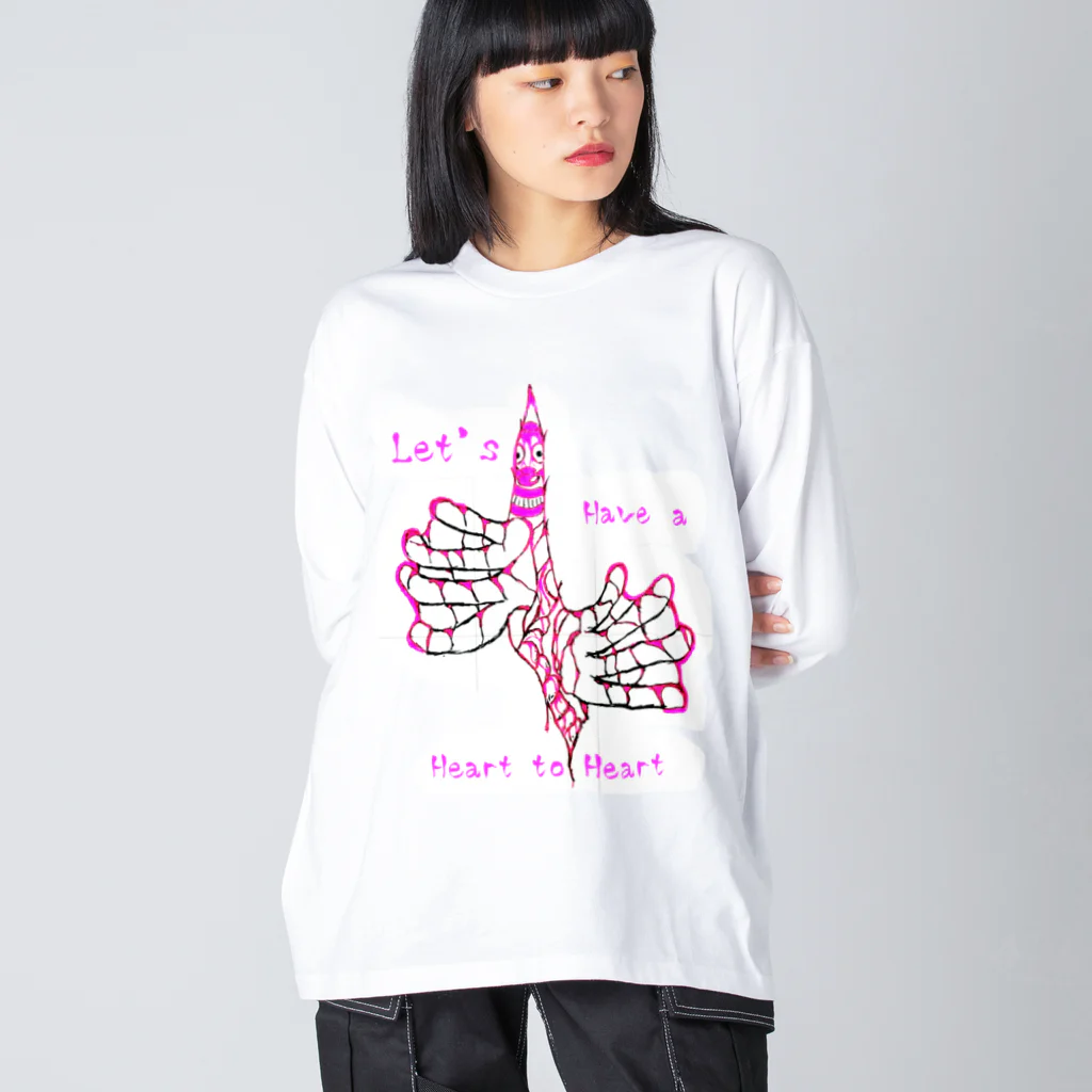 SASARiNS のHave a Heart to heart ビッグシルエットロングスリーブTシャツ