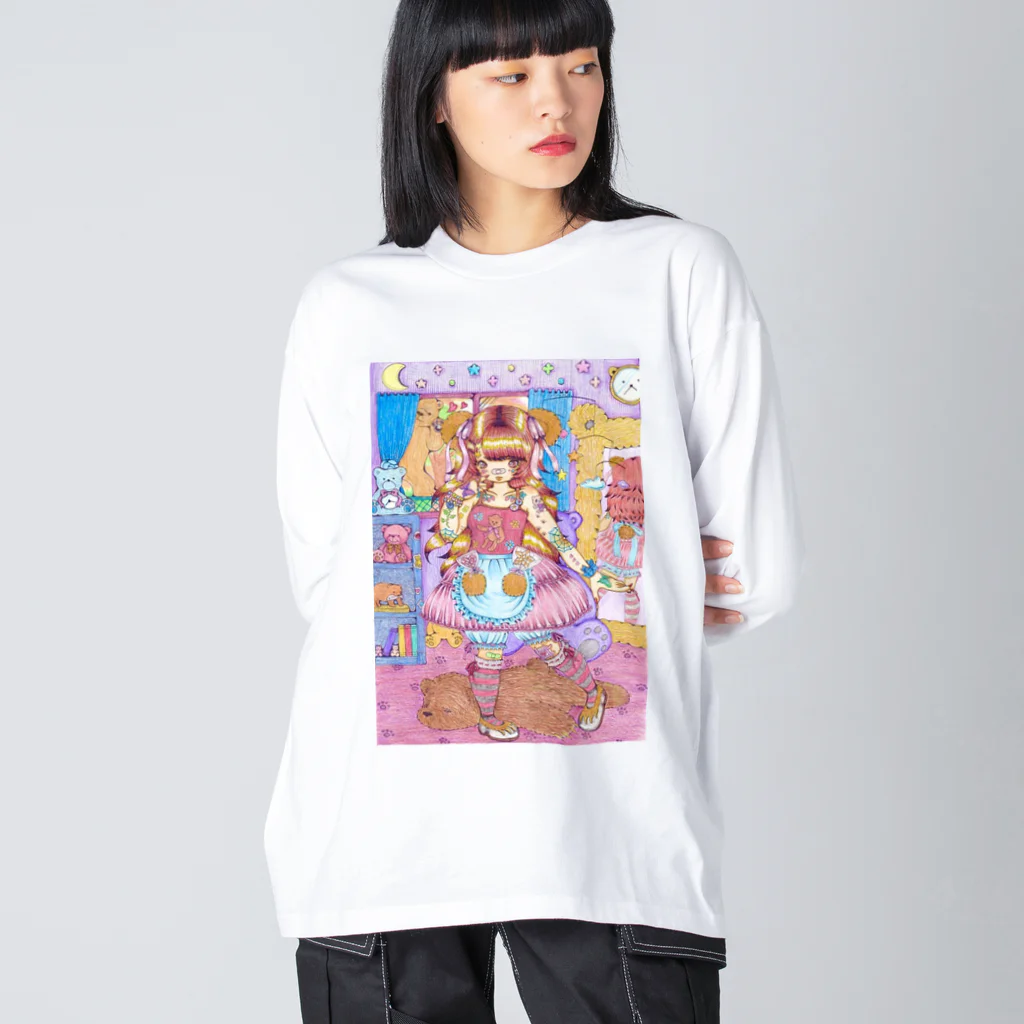 くまちくまお屋さんのteddy bear girl's room Big Long Sleeve T-Shirt