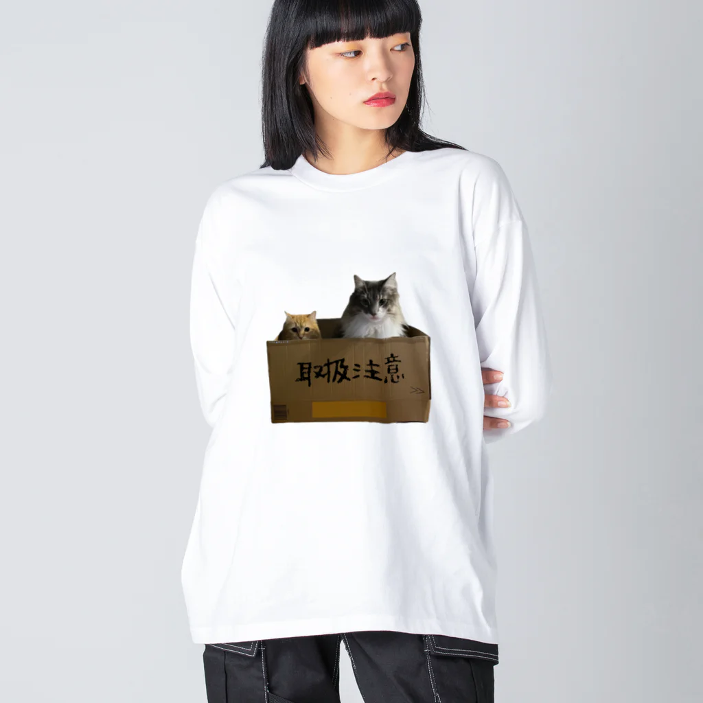 ネコランド商店の取扱注意猫 Big Long Sleeve T-Shirt